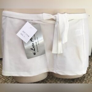 NWT - Latin Angel Keyhole White Mini Dance Club Skirt